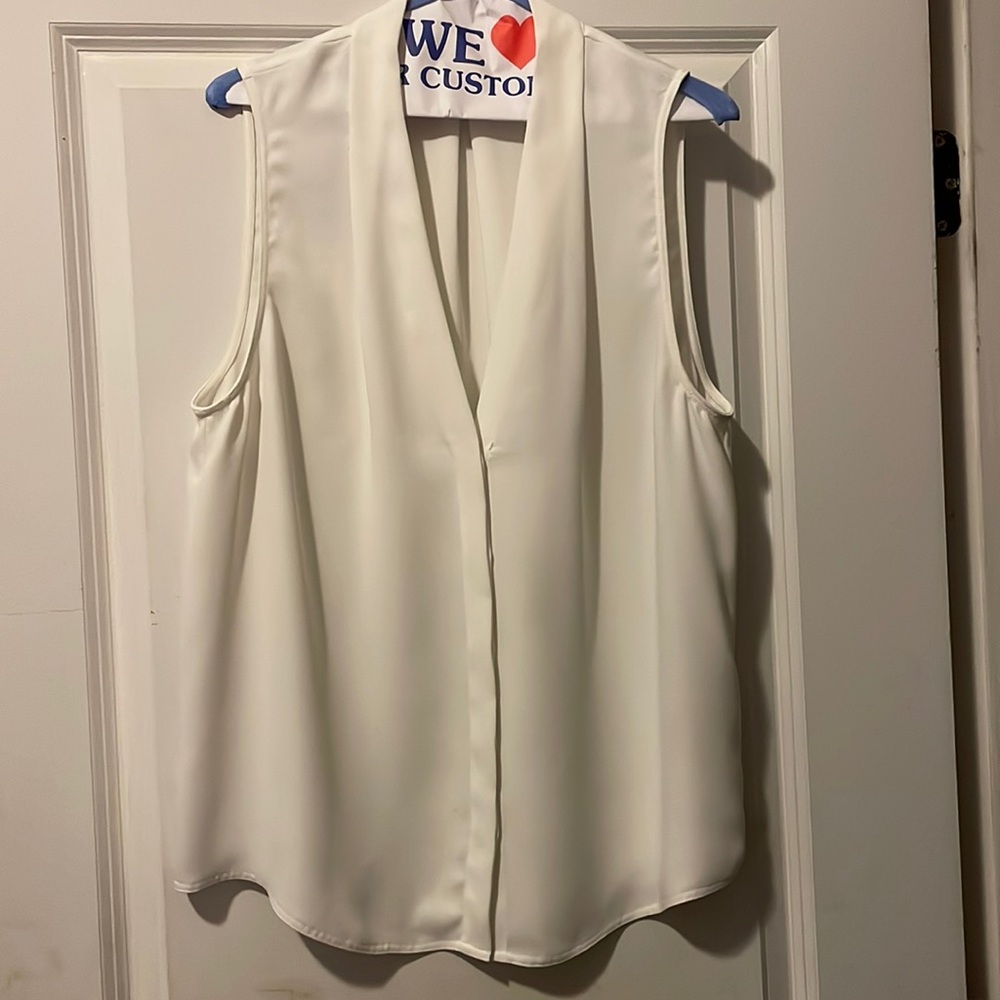 Babaton white sleeveless blouse